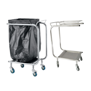 Stainless steel waste bag holder cart